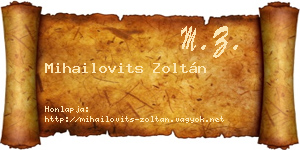Mihailovits Zoltán névjegykártya